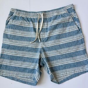 Men's Blue Striped Drawstring jogger Shorts